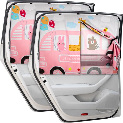 Foldable side window car sun shade with UV blocking and privacy protection, foldable for compact storage.