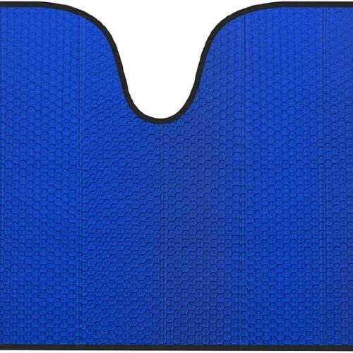 Foldable accordion windshield sun shade, dash cover sun protection, accordion folding for compact storage.