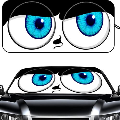 Foldable windshield sun shade for sedans, front sun visor protector, foldable for easy storage.