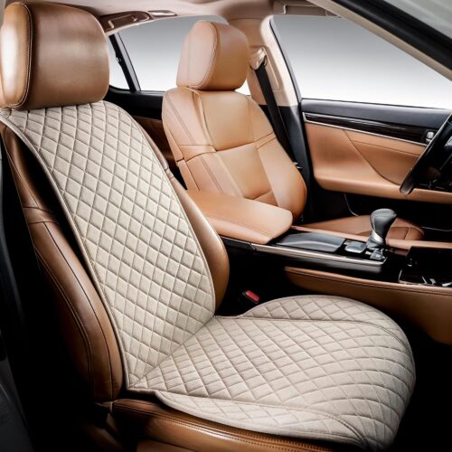 Faux Linen Front Car Seat Cover